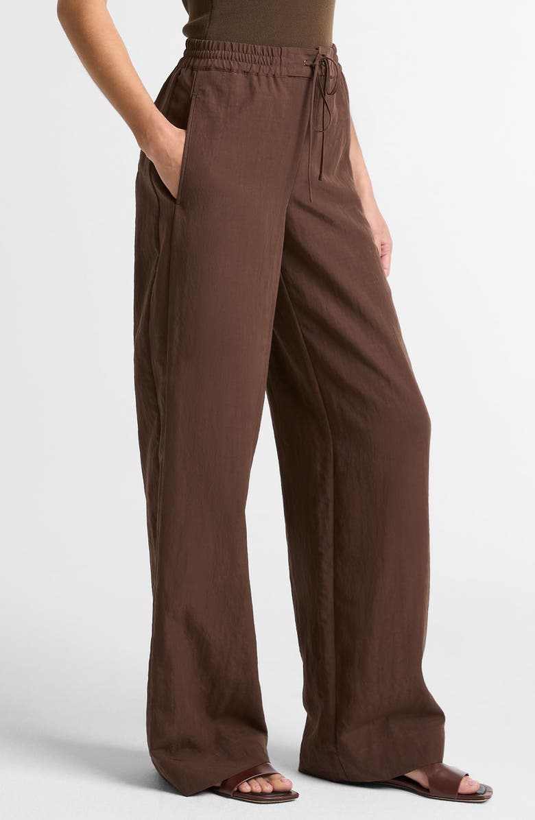 Vince Linen Blend Drawstring Pants, Alternate, color, Clove