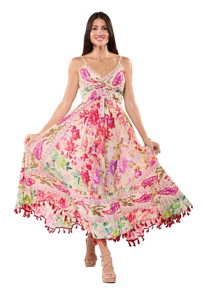 Floral Maxi Dress, Alternate, color, BEIGE