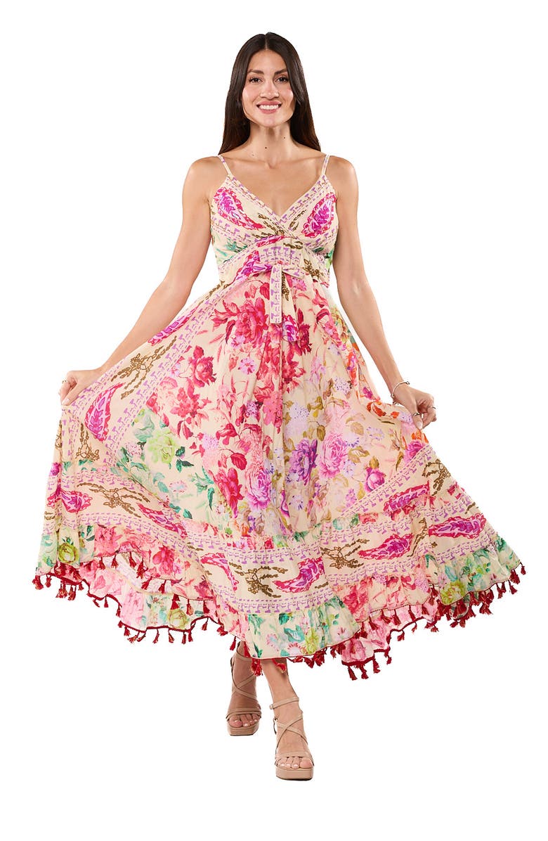 RANEES Floral Maxi Dress, Alternate, color, Beige