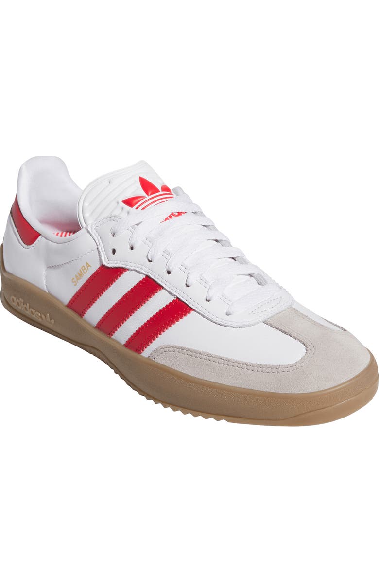 adidas Puig Samba Skateboard Sneaker, Main, color, White/Red/ Gum