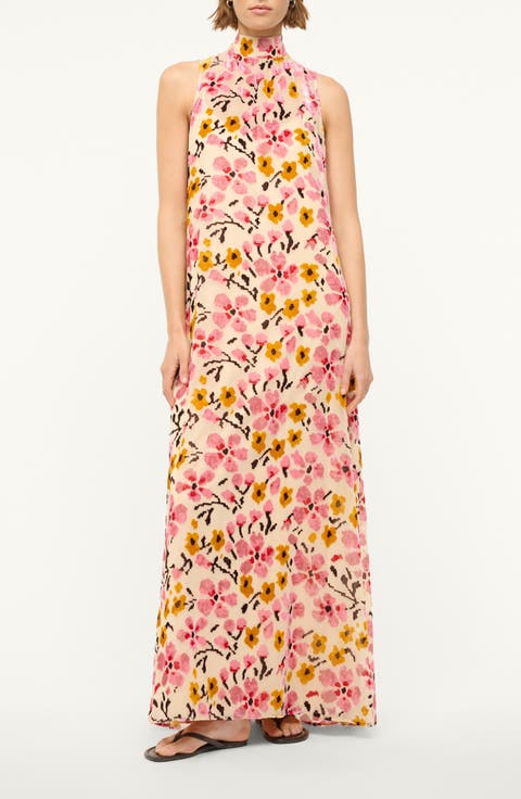 Skye Floral Burnout Velvet Dress