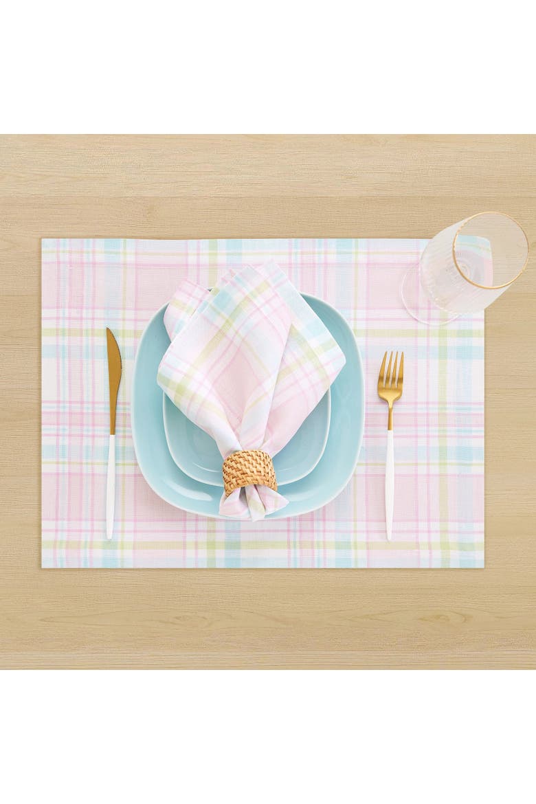 Linen Dinner Napkins Set of 4, 20 x 20" - Palm Beach Plaid, Alternate, color, Palm Beach Plaid