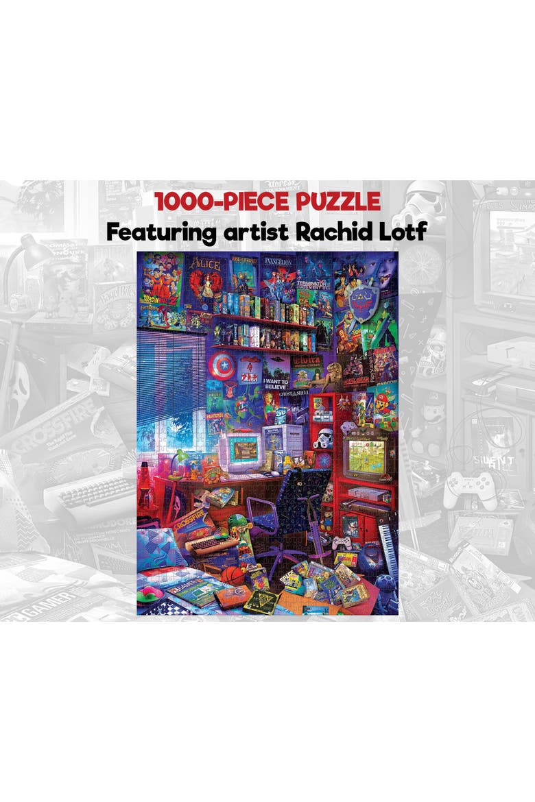'80s Game Room Pop Culture 1000 Piece Jigsaw Puzzle By Rachid Lotf, Alternate, color, Multi-Color