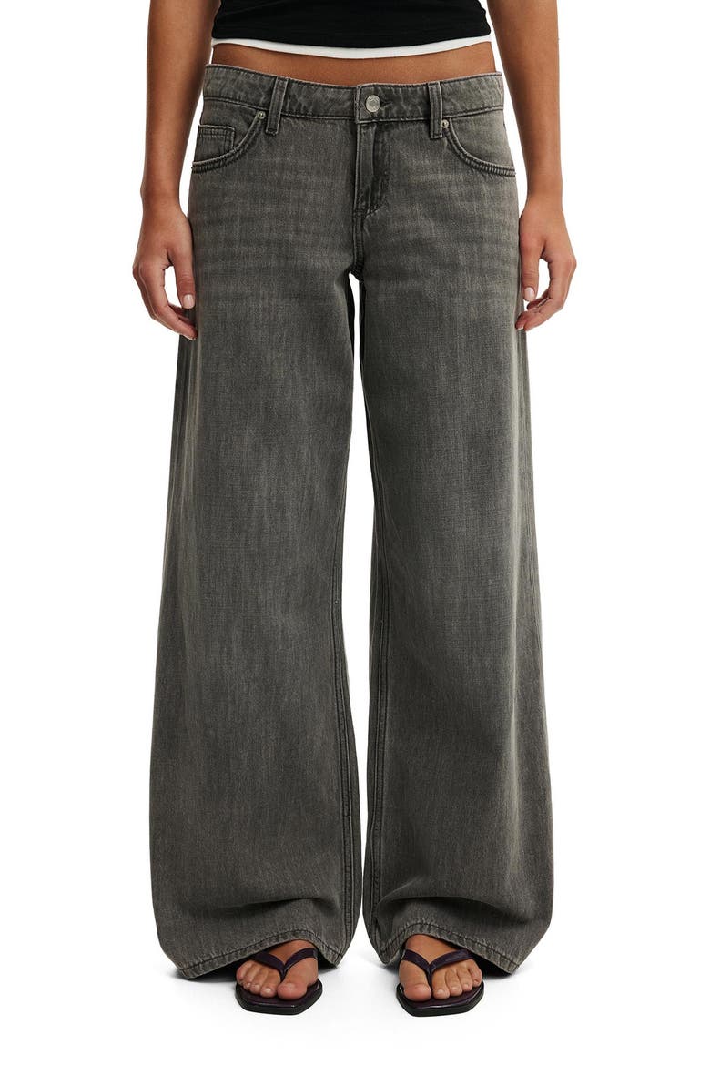 Low Rise Wide Leg Jeans, Main, color, LUNA GREY STITCH