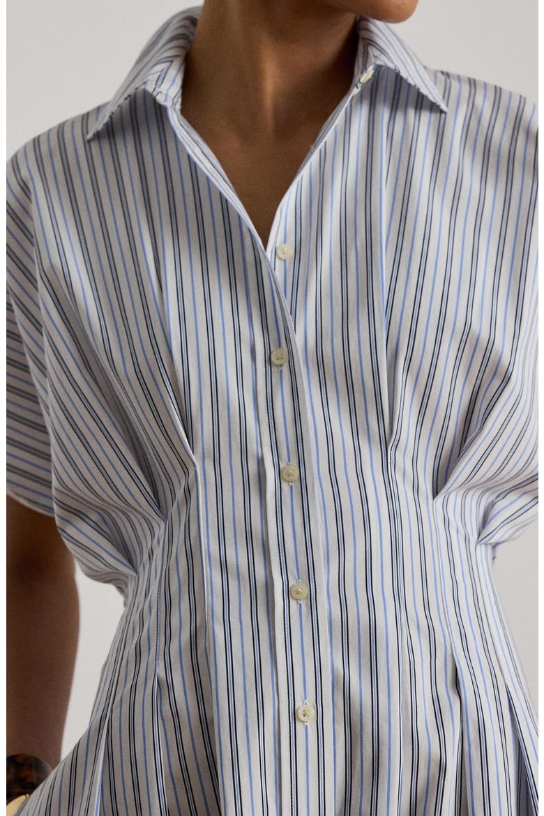 '70s Stripe Cotton Broadcloth Shirtdress, Alternate, color, BLUE/ MULTI