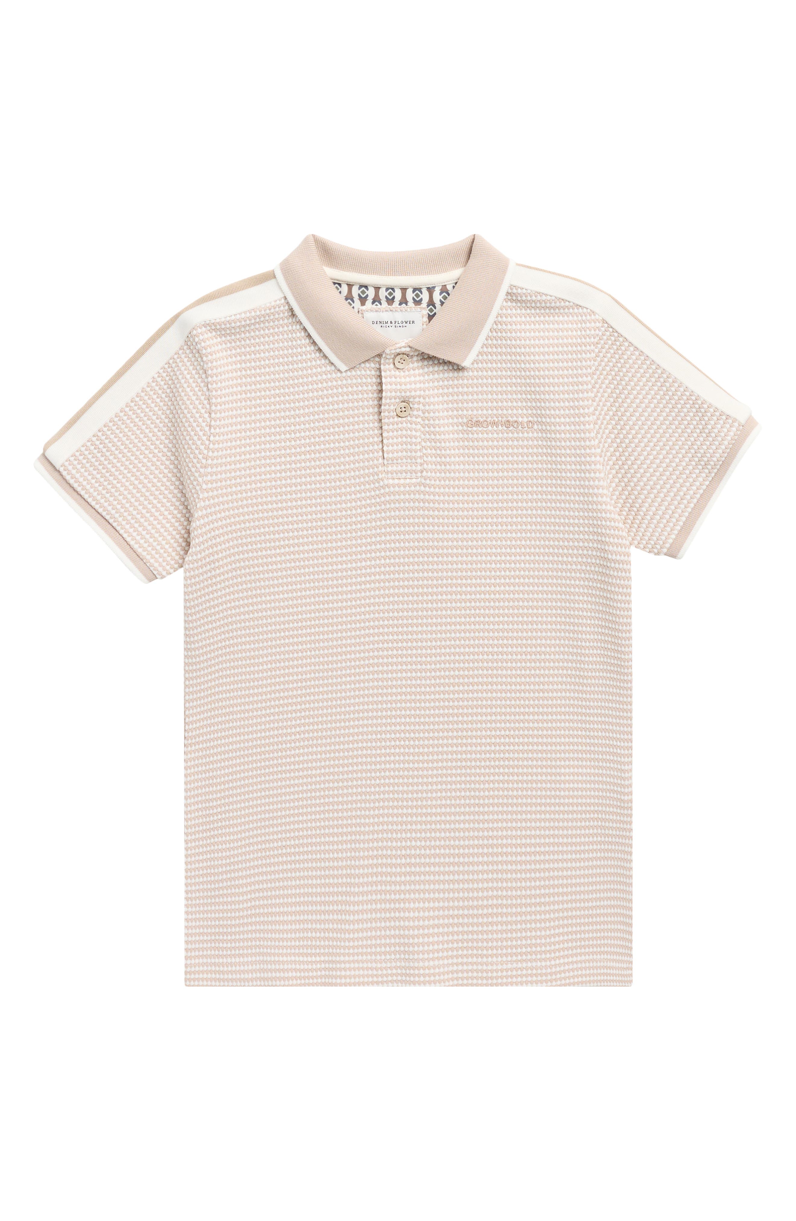 DENIM AND FLOWER Kids' Tipped Cotton Knit Polo