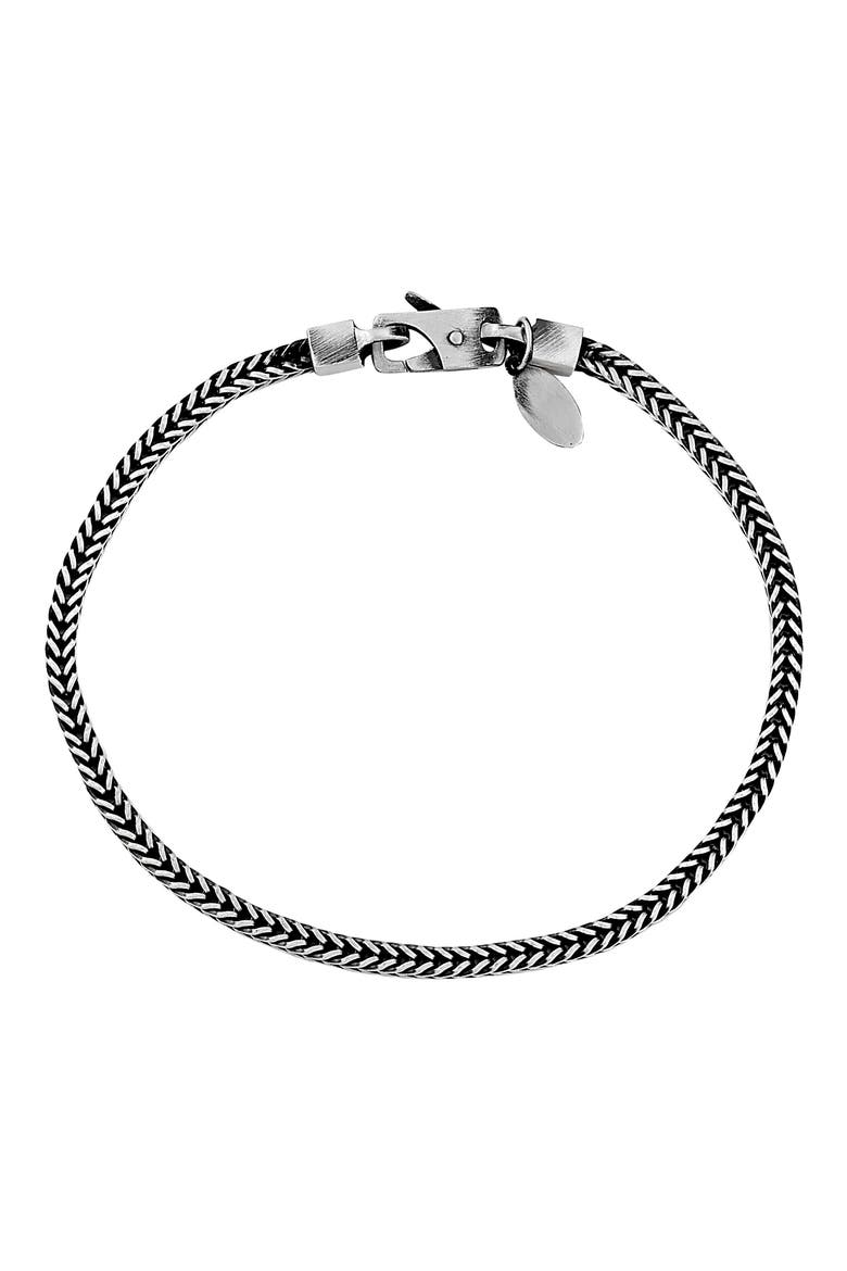 Sterling Silver Square Tulang Naga Bracelet, Main, color, SILVER