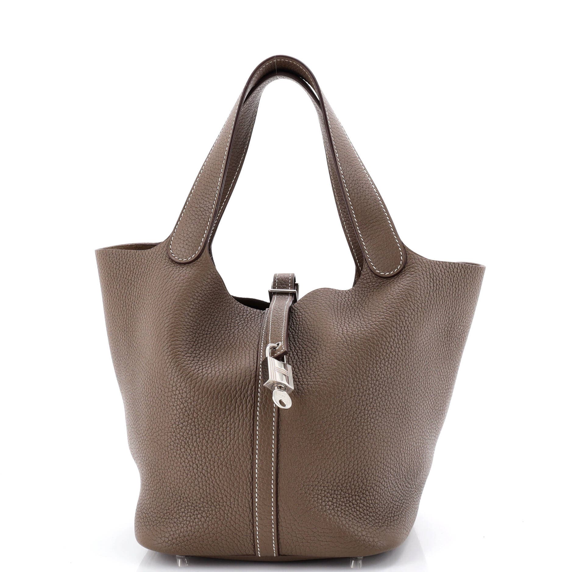 Pre-Owned Hermes Picotin Lock Bag Clemence MM, Main, color, Etoupe