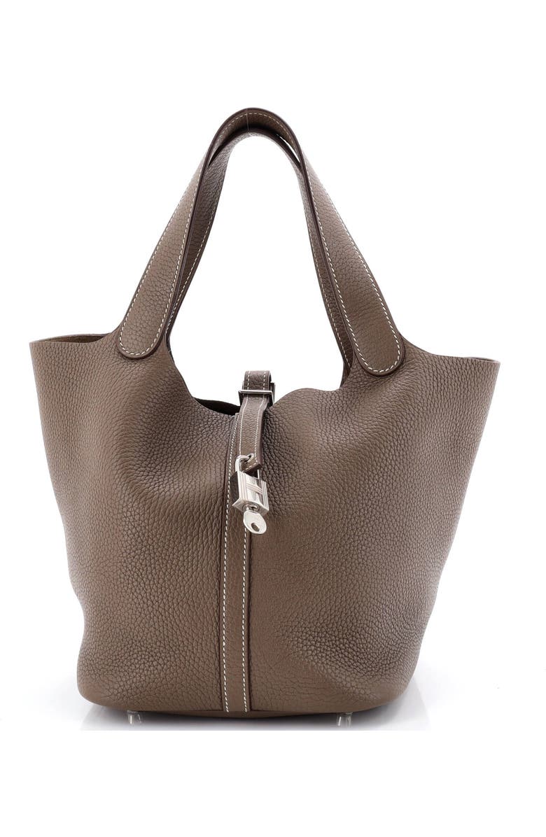 Pre-Owned Hermes Picotin Lock Bag Clemence MM, Main, color, Etoupe