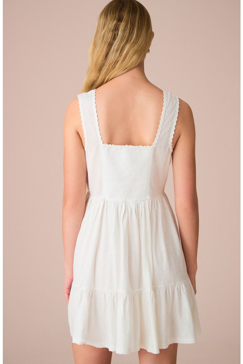 Embroidered Cotton Jersey Fit & Flare Dress, Alternate, color, WHITE