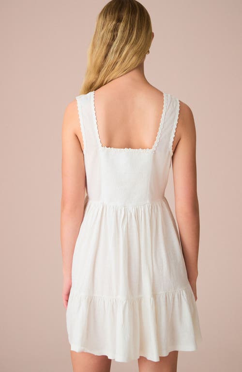 Next Embroidered Cotton Jersey Fit & Flare Dress In White