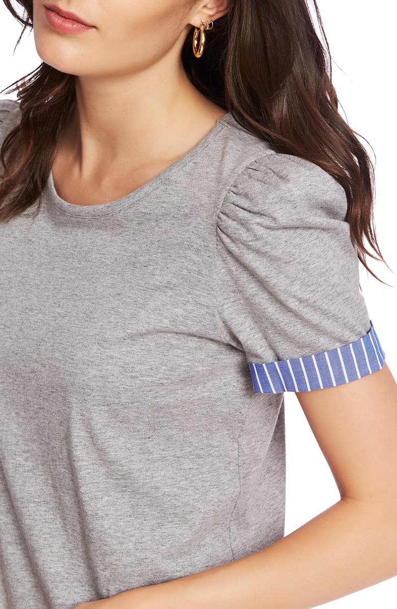 Court & Rowe Puff Sleeve Tee with Contrast Cuffs, Alternate, color, 