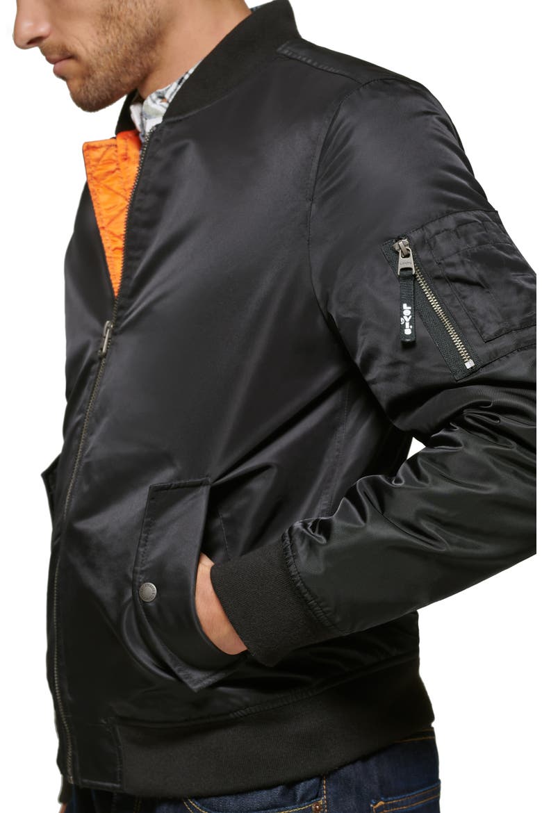 Filled Flight Bomber Jacket, Alternate, color, BLACK