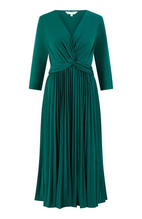 Yumi Jersey Knot Waist Midi Dress In Green
