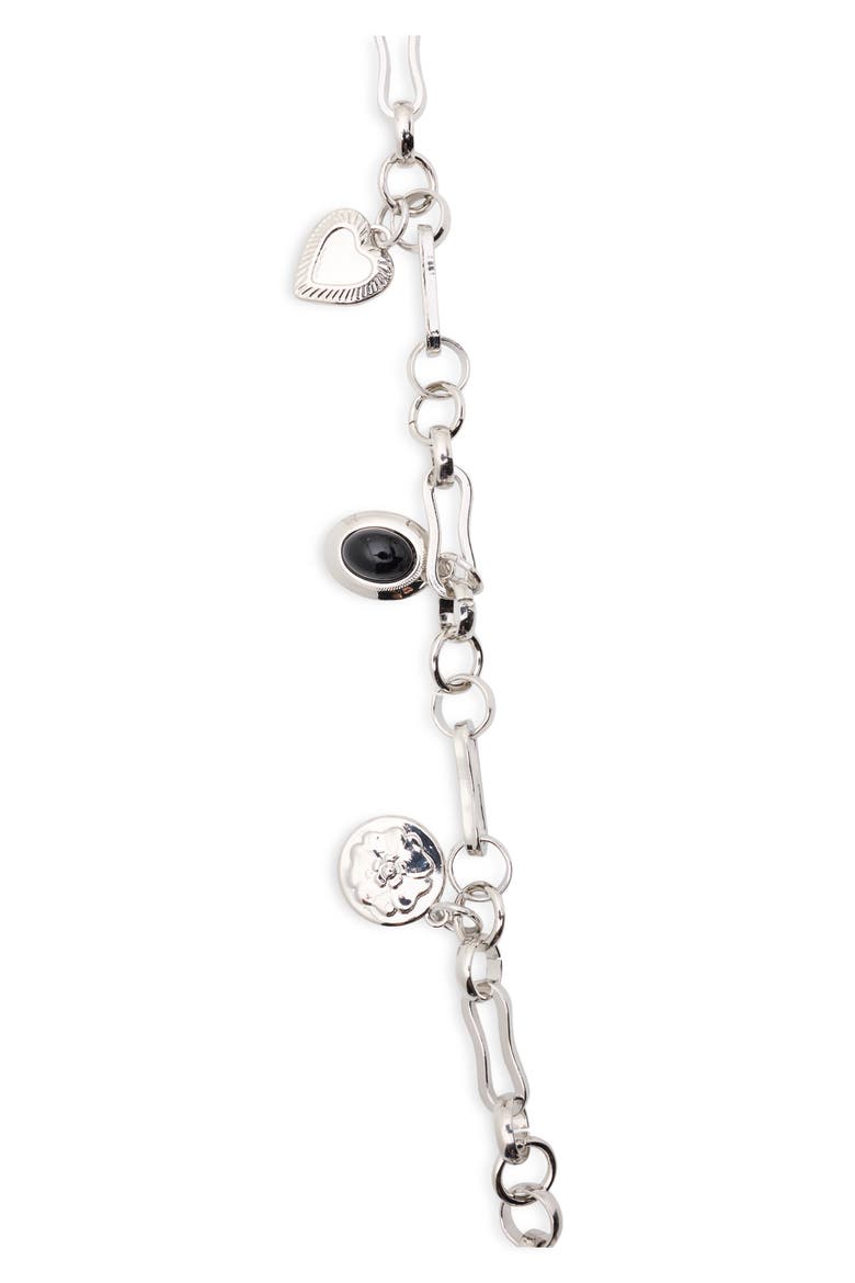 Mixed Charm Chain Belt, Alternate, color, SILVER