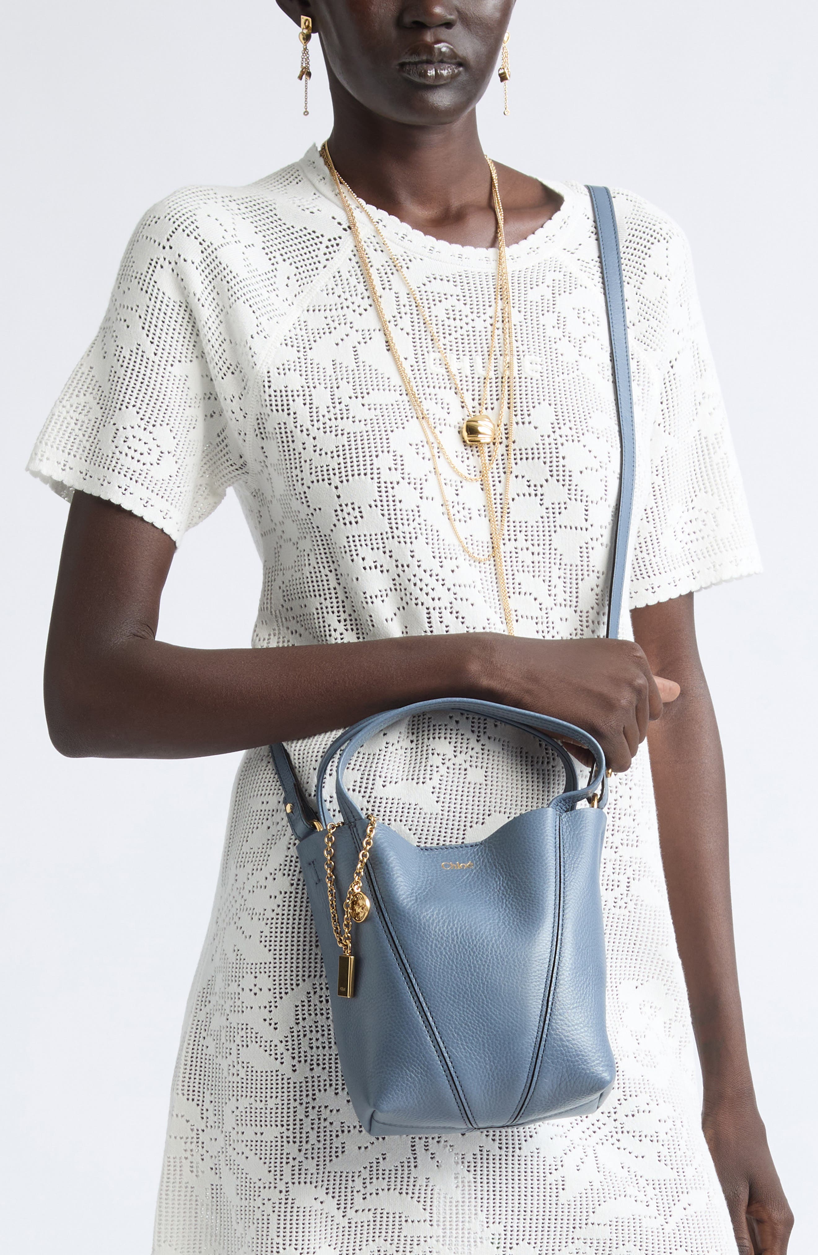 Small Spin Leather Crossbody Tote, Alternate, color, ASHES BLUE