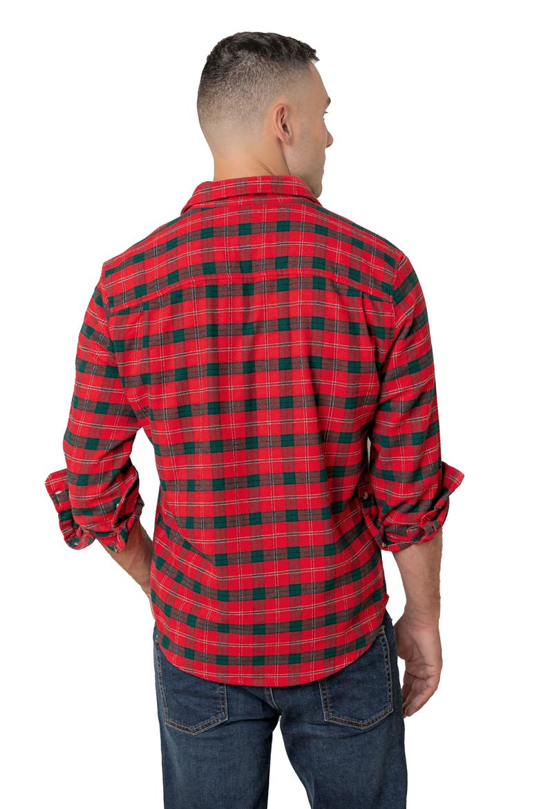Organic Long Sleeve Flannel Button Down Shirt, Alternate, color, London Plaid