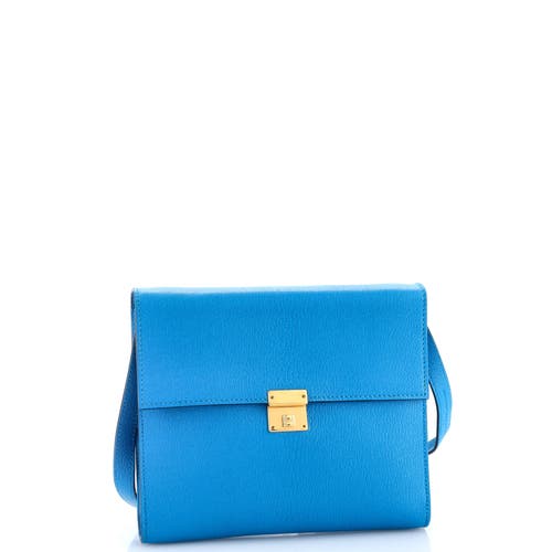 Pre-owned Hermes Hermes Clic Wallet On Strap Chevre Mysore 16 In Blue