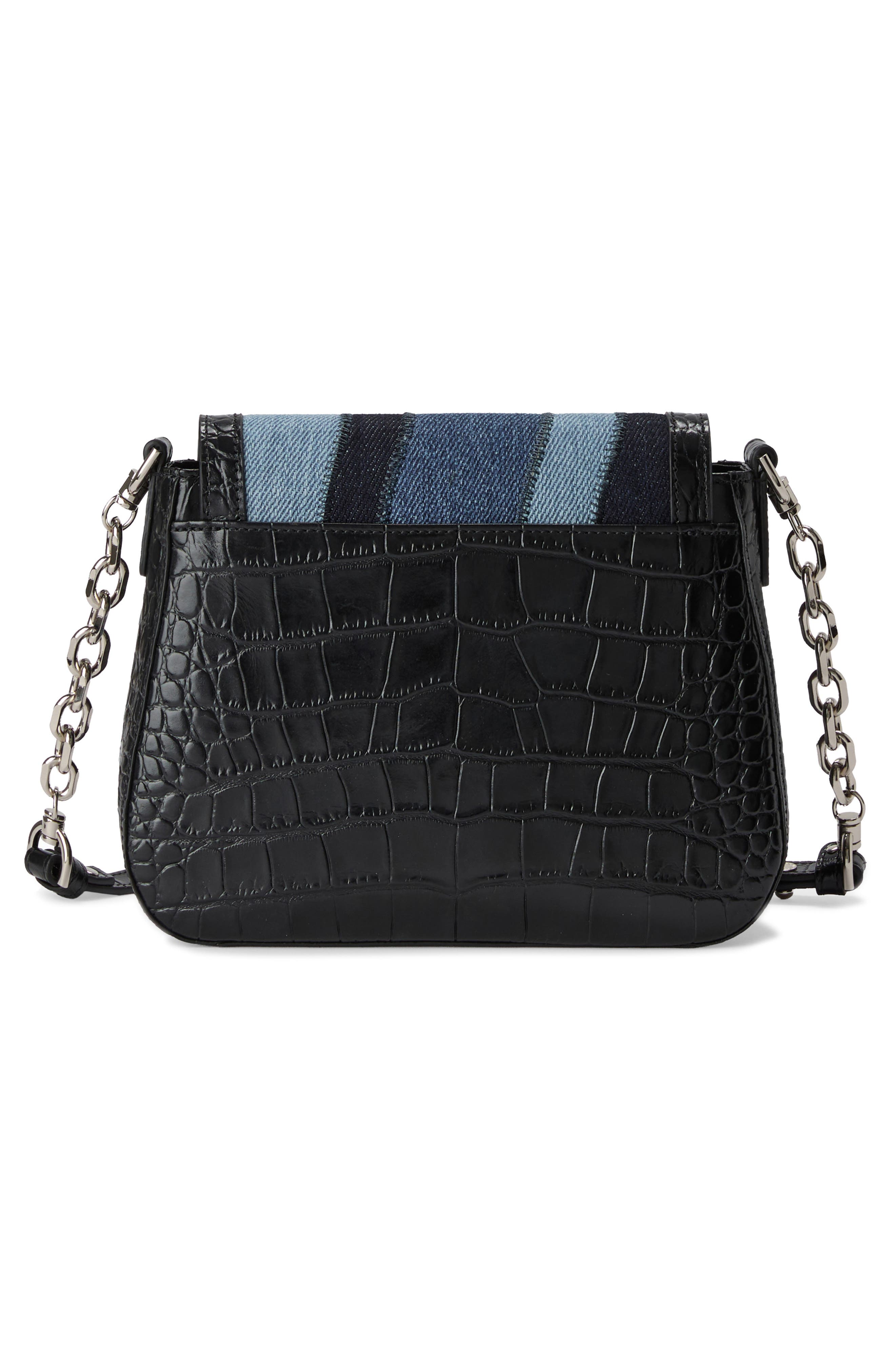 Brahmin Gianna Croc Embossed Leather Crossbody Bag, Alternate, color, Retro Blue Lismore