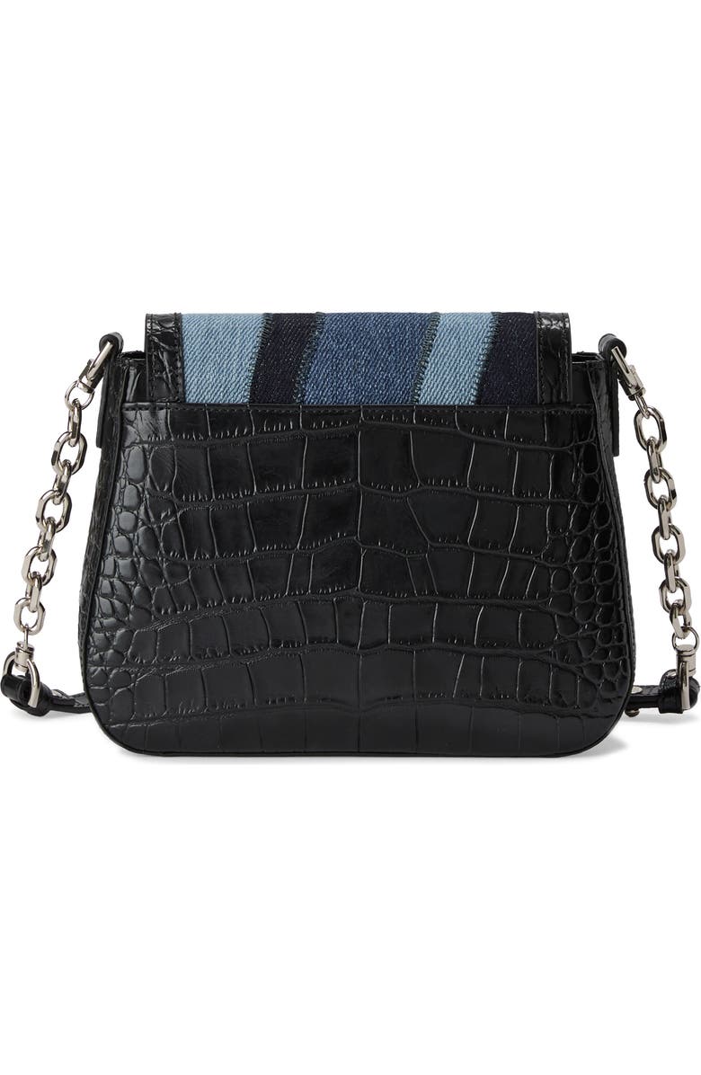 Brahmin Gianna Croc Embossed Leather Crossbody Bag, Alternate, color, Retro Blue Lismore