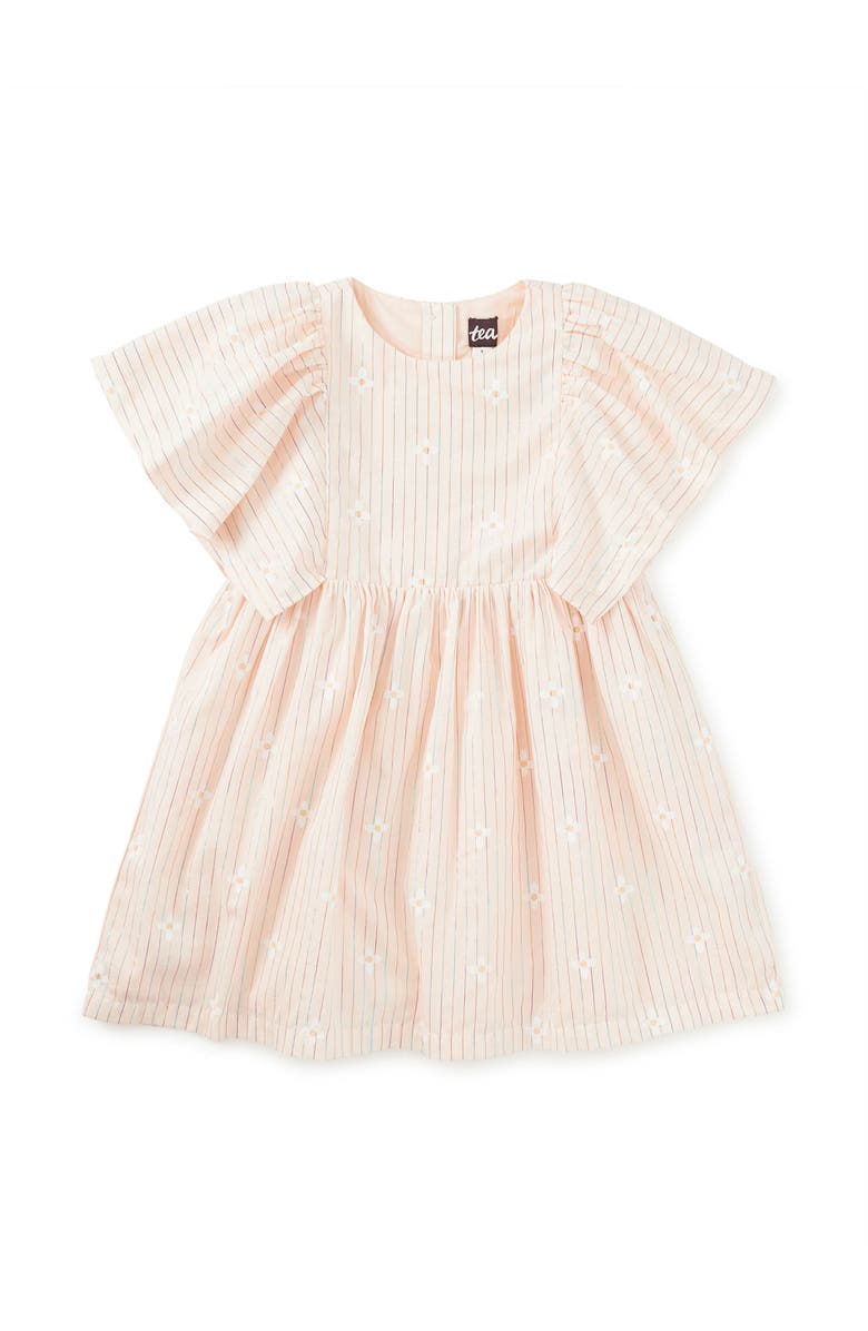 Tea Collection Butterfly Sleeve Twirl Dress, Main, color, Floral Stripe