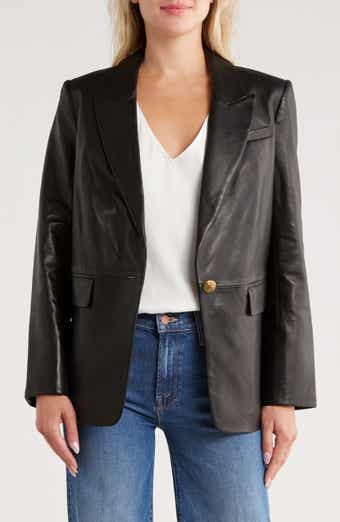 Veronica Beard Vega Leather Dickey Jacket