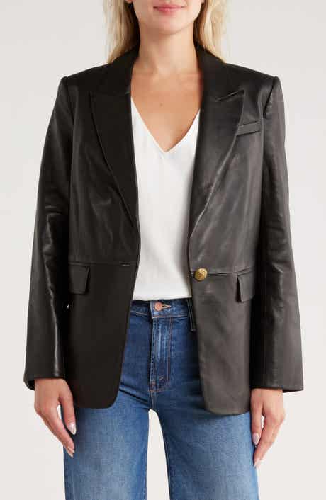 Veronica Beard Vega Leather Dickey Jacket