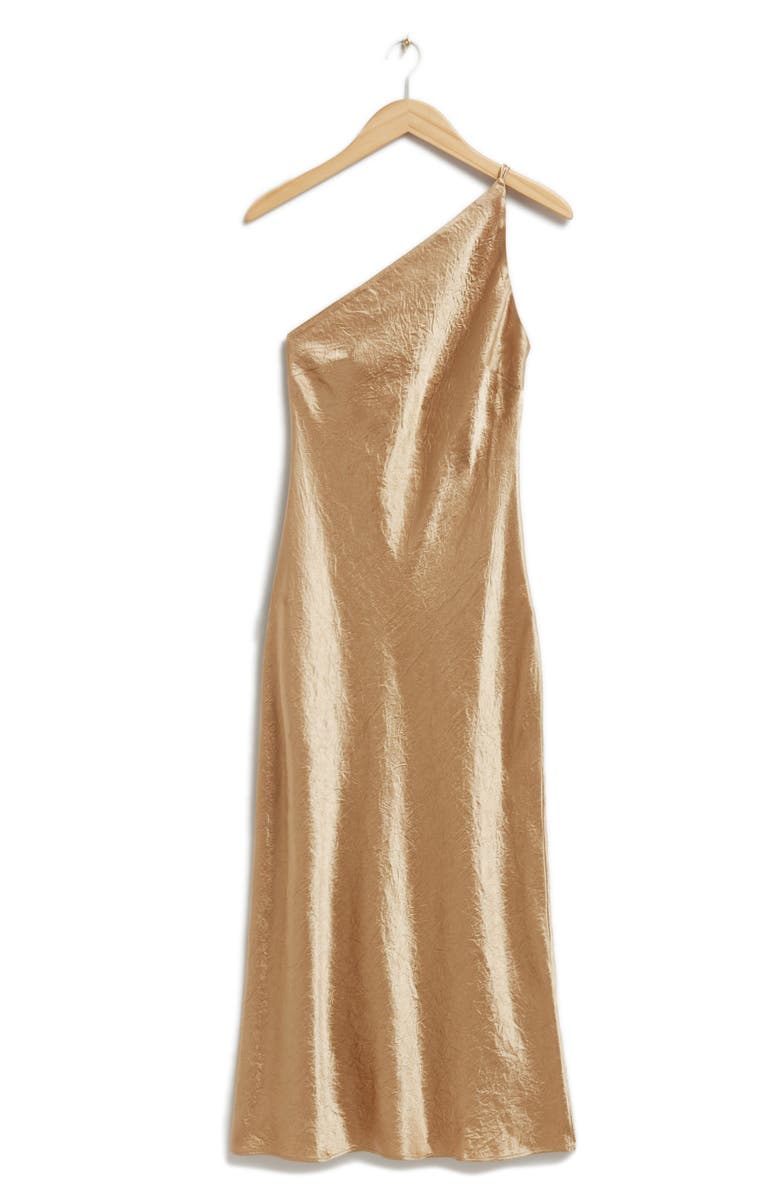 & Other Stories One-Shoulder Satin Slipdress, Alternate, color, 