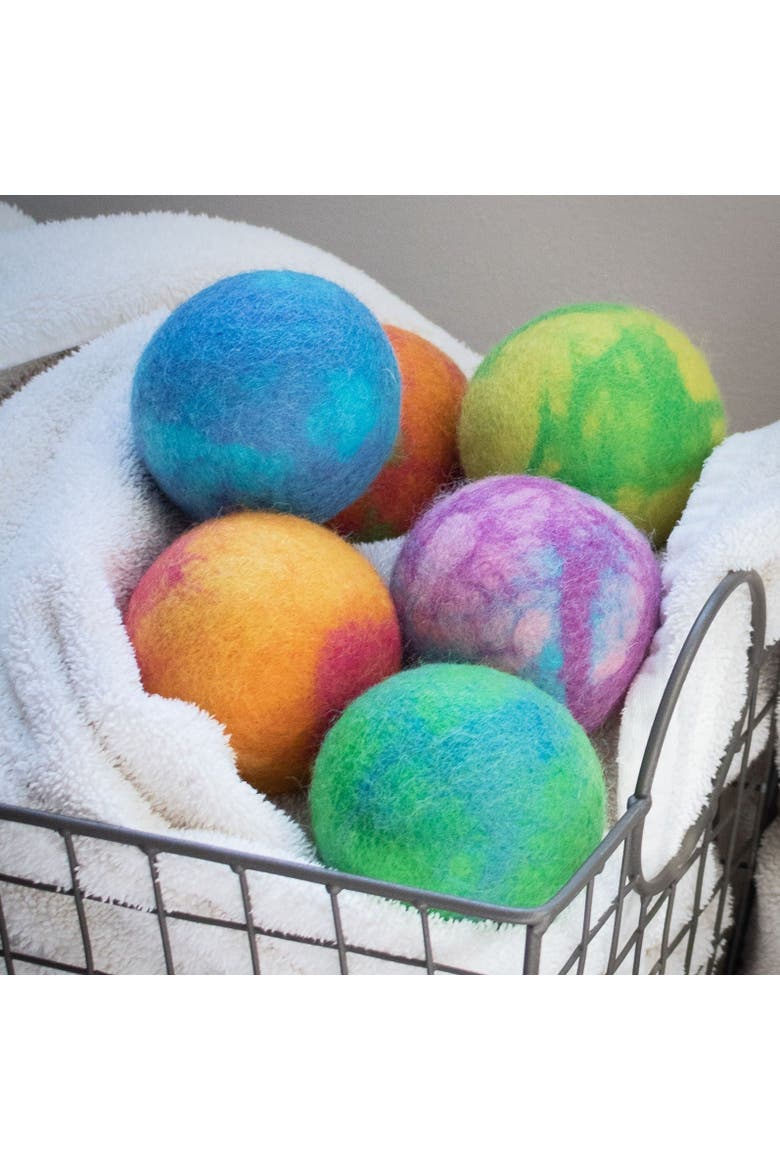 Wool Dryer Balls XL Set of 6, Alternate, color, Galaxy Tie Dye