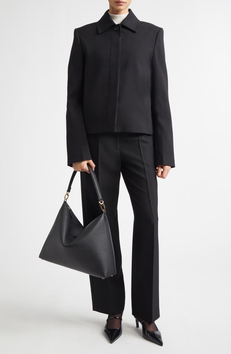 TOTEME Tailored Straight Leg Pants, Alternate, color, Black