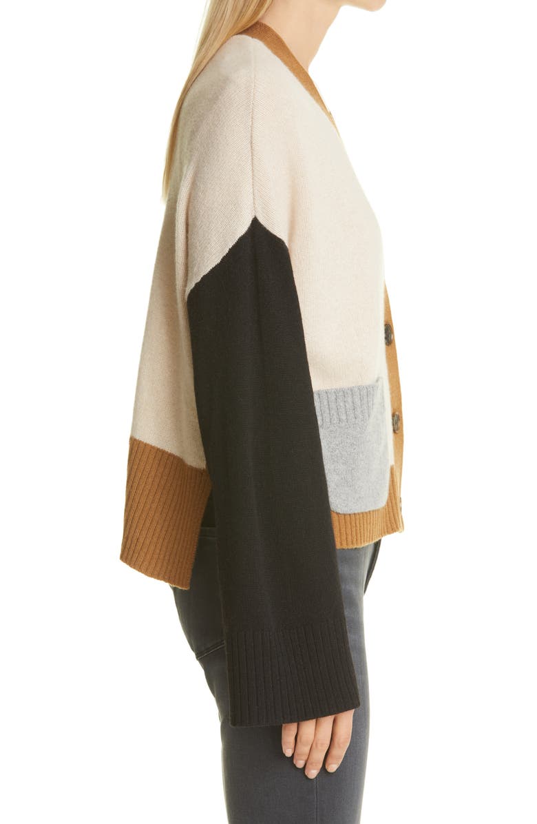 FRAME Colorblock Cashmere Cardigan, Alternate, color, 
