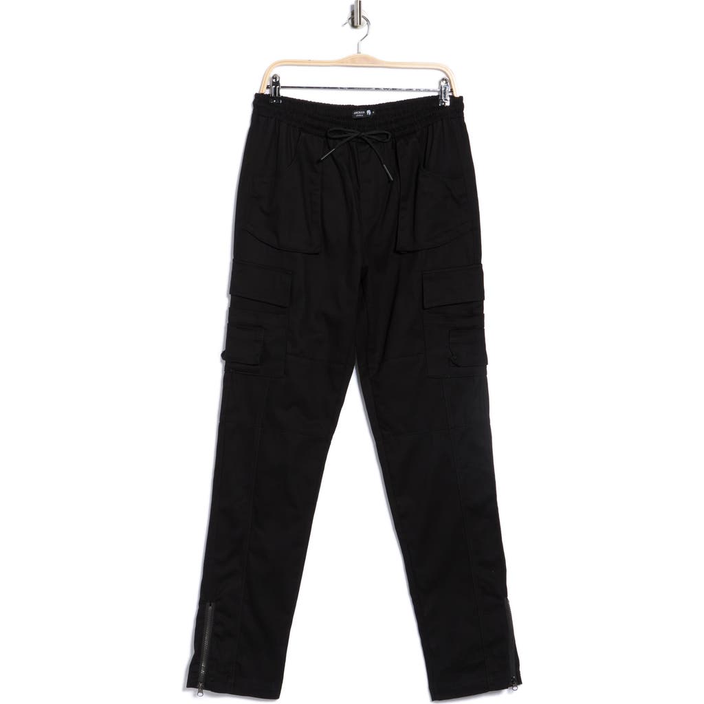 American Stitch Drawstring Cargo Pants In Black