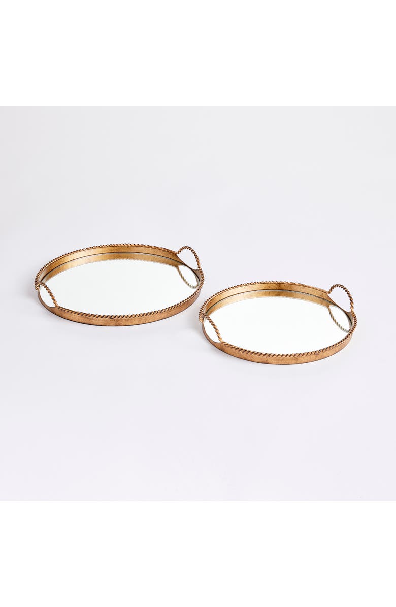 Napa Home & Garden Braiden Decorative Mirrored Trays Set of 2, Main, color, 