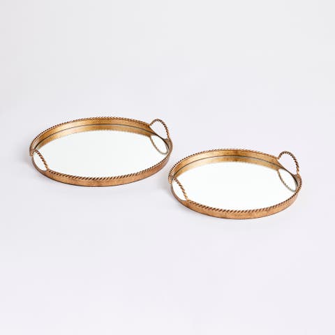 Braiden Decorative Mirrored Trays Set of 2
