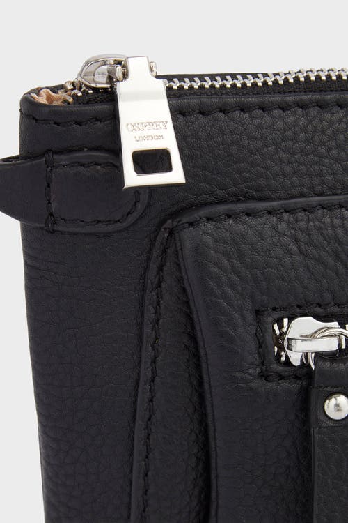 Osprey London The Ruby Leather Crossbody Bag In Black