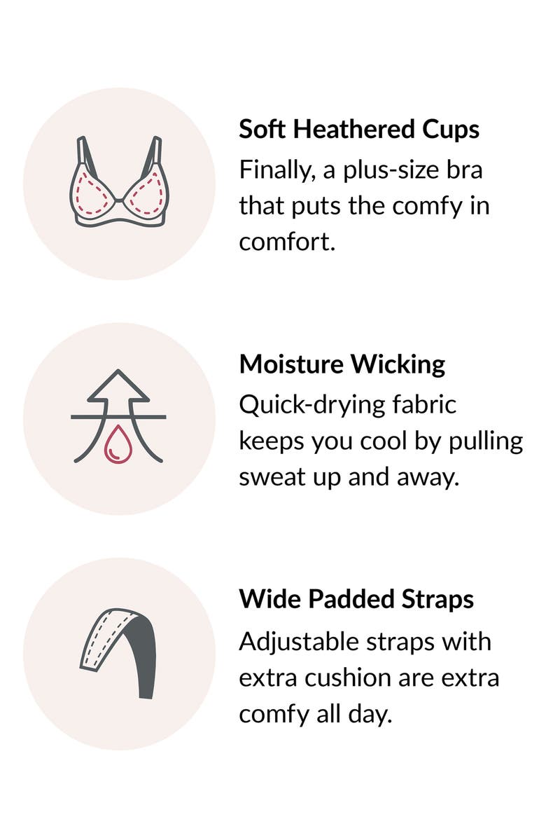 Glamorise MagicLift<sup>®</sup> Moisture Control Bra, Alternate, color, Grey