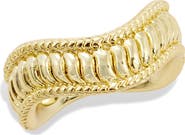 SAVVY CIE JEWELS CZ Wave Textured Ring