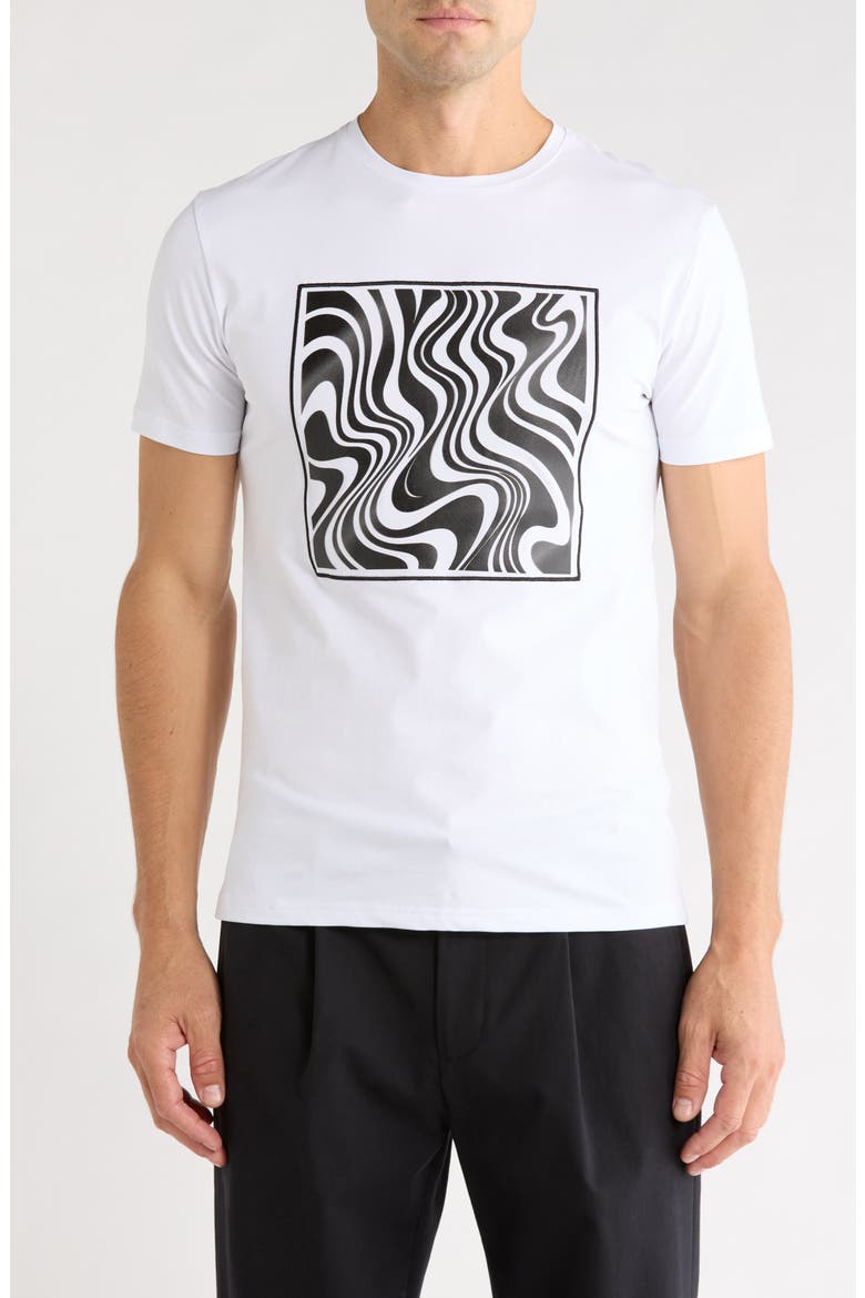 3D Ripple Graphic T-Shirt, Main, color, WHITE