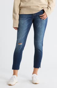 Vigoss Lana High Waist Distressed Raw Hem Bootcut Jeans