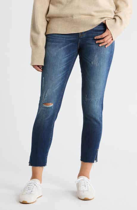 Vigoss Lana High Waist Distressed Raw Hem Bootcut Jeans