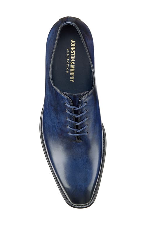 Johnston & Murphy Collection Larson Plain Toe Oxford In Navy Italian Calfskin