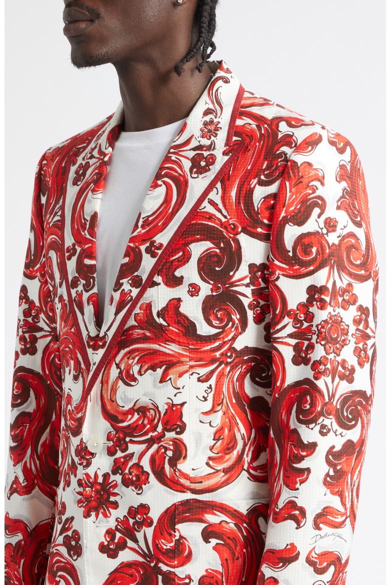 Majolica Print Cotton & Silk Jacquard Jacket, Alternate, color, IS5DQ MIX MAIOLICA L RUBIN