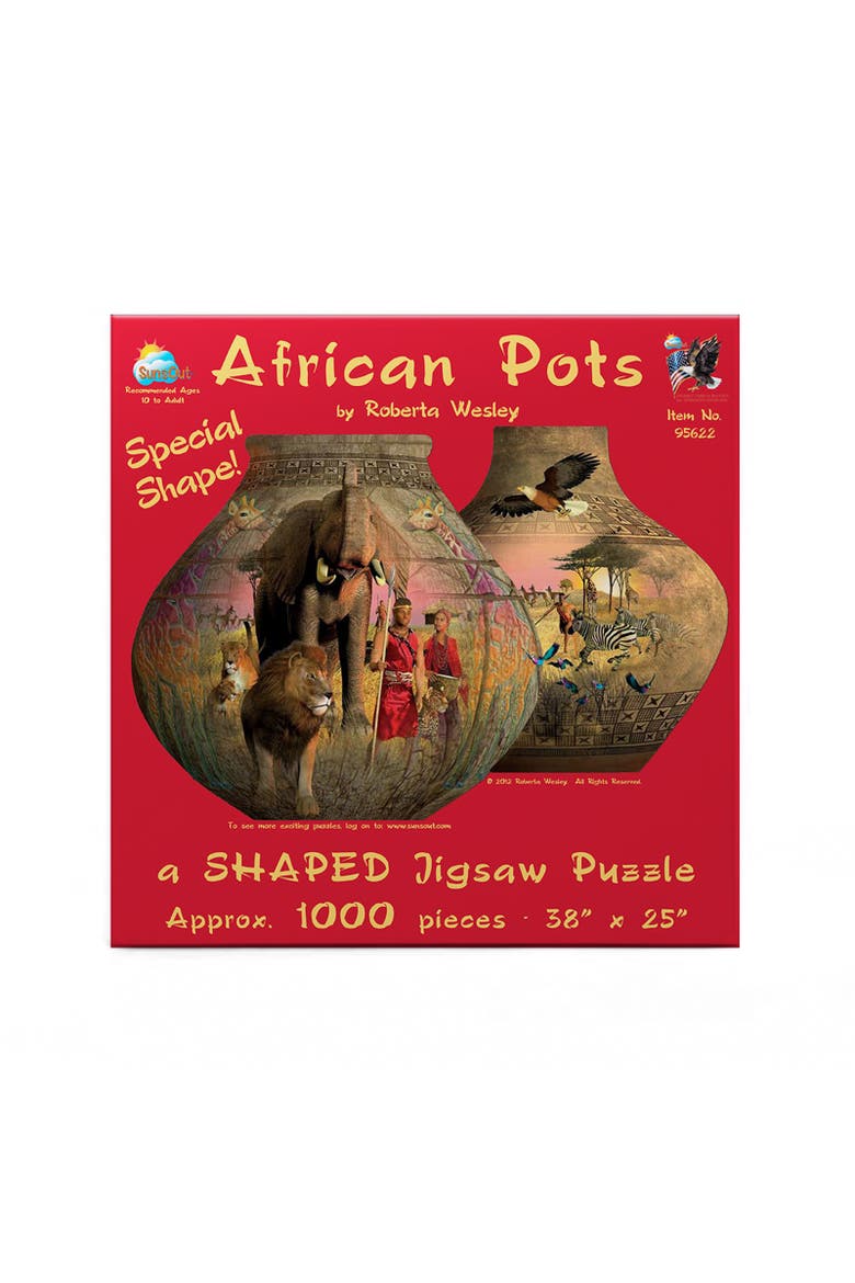 African Pots 1000 piece Jigsaw Puzzle for Adults Special Shape, Alternate, color, Multicolor