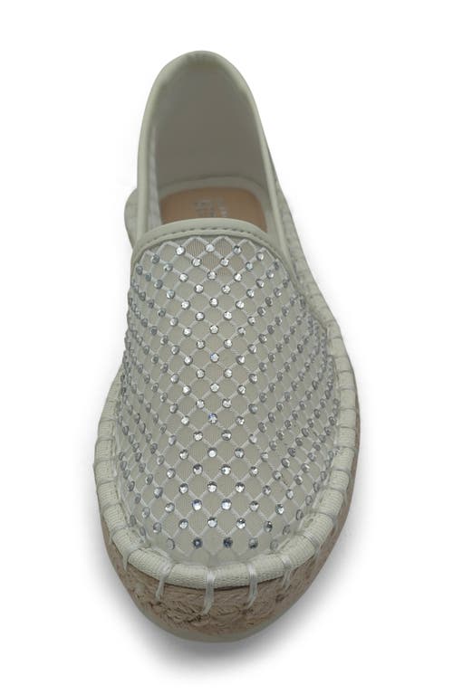 Reaction Kenneth Cole Bonnie Rhinestone Espadrille Flat In Cream Crystal Mesh