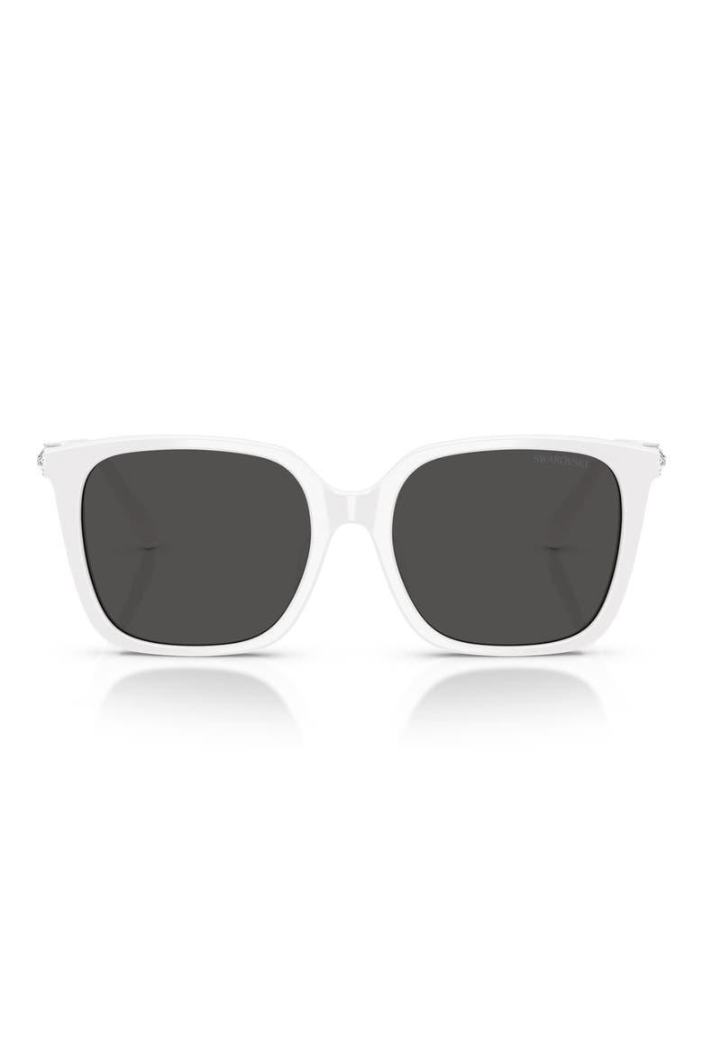 55mm Pillow Sunglasses, Main, color, WHITE / DARK GREY