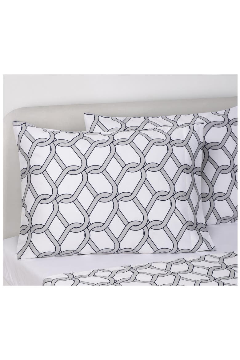 Set of Two Chain Print Pillowcases, Alternate, color, GREY