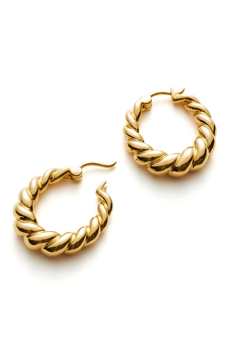 Twisted Tidal Medium Hoop Earrings, Alternate, color, GOLD
