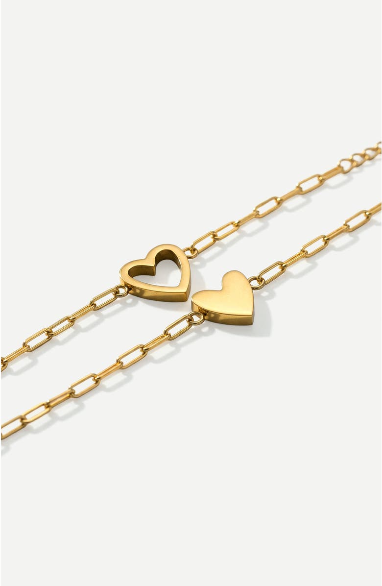 Mint & Lily Perfect Fit Heart Bracelet Set, Alternate, color, Gold