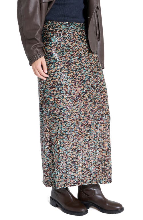 Twp Sylkie Sequin Silk Skirt In Gray