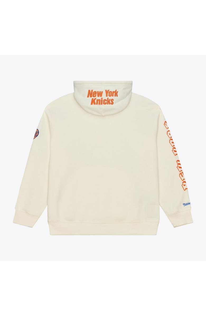 Mitchell & Ness Men's Mitchell & Ness Cream New York Knicks Hardwood Classics Chainstitch Premium Fleece Hoodie, Alternate, color, Cream